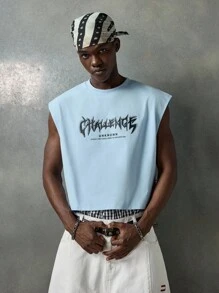 NEON BLANC 宽松男士字母图案蝙蝠袖T恤 - 淺藍色 - 查看 2