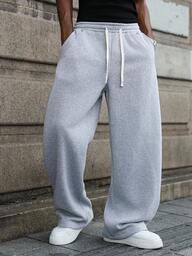 Manfinity Hypemode Men's Loose Fit Casual Sweatpants, Versatile Street Style Joggers Suitable For Streetwear, Casual Daily Wear, Weekend Outings, Music Festivals, Social Gatherings And More. This Pant Is An Essential Versatile Piece In A Man's Wardrobe, Making It A Great Gift For Boyfriends Or Husbands. Oversized Sweatpants  Sweats Sweatpants Wide For Men Pro Club Sweat Pants Grey Baggy Sweatpants