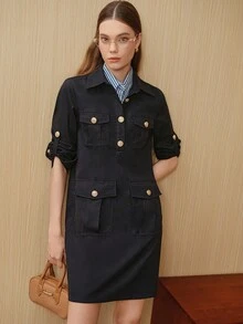 Avenne Fashionable Unisex Straight Pocket Dress, Sleeveless, Summer