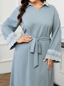 Al Najma 大码女式土耳其长裙和阿拉伯传统长袍 - 綠色 - 查看 1
