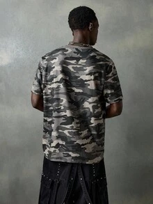 NEON BLANC 男士休闲圆领短袖迷彩印花T恤，夏季