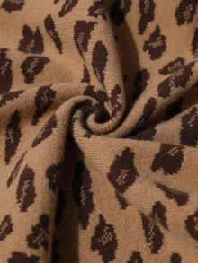 GENKIRA Women's Casual Raglan Knit Crew Neck Leopard Print Pullover Sweater Fall Winter Cloth For Women - Multicolor - View 5
