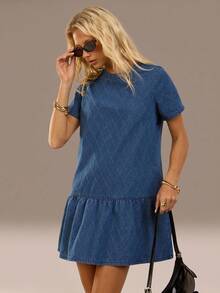 Avantive 春夏女士浪漫/舞会/正式/生日/90 年代服装/商务休闲女士/优雅/西部服装/外出/时尚/休闲/Y2K 服装/俱乐部/办公室/鸡尾酒会/复古/紧身/狂欢服装节日/有趣/优雅/老钱/街头服饰/度假服装/乡村音乐会服装/工作服/端庄/春假/单身女郎服装/音乐会/坏人/基本款/毕业/A 字/女牛仔服装/牛仔迷你裙 - 深色水洗藍 - 查看 5