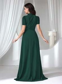 Coutiva Váy dạ hội trang trọng cho nữ, Váy dự tiệc thanh lịch, Váy dự tiệc cưới - màu xanh lá - Xem 2