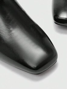 CUCCOO BIZCHIC Women's Square Toe Buckle Design Fashion High Heel Boots, Suitable For Daily Wear