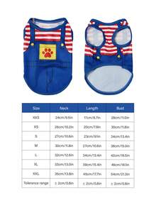PETSIN 2 pezzi/Set Pettorina/Gilet comoda e traspirante con stampa a righe a tema cartone animato gatto e cane