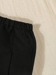 SHEIN 四件套儿童男童绅士套装，包括长袖衬衫（带蝴蝶结）、马甲、长袖西装外套和裤子，适合生日、婚礼、洗礼、一周岁生日派对、儿童比赛表演、婚礼正式场合、时尚秋季、万圣节、圣诞节等场合。婴儿男童燕尾服套装，婴儿燕尾服，婴儿男童婚礼服，婴儿男童礼服套装，婴儿绅士套装，秋冬季 - 黑色 - 查看 6