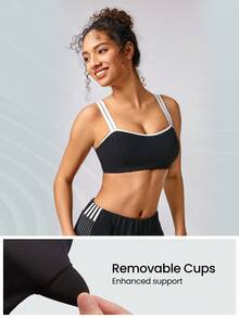 GLOWMODE FeatherFit™ Multi-Strap Sports Bra Light Support Low Impact Yoga Pilates - Black - View 3