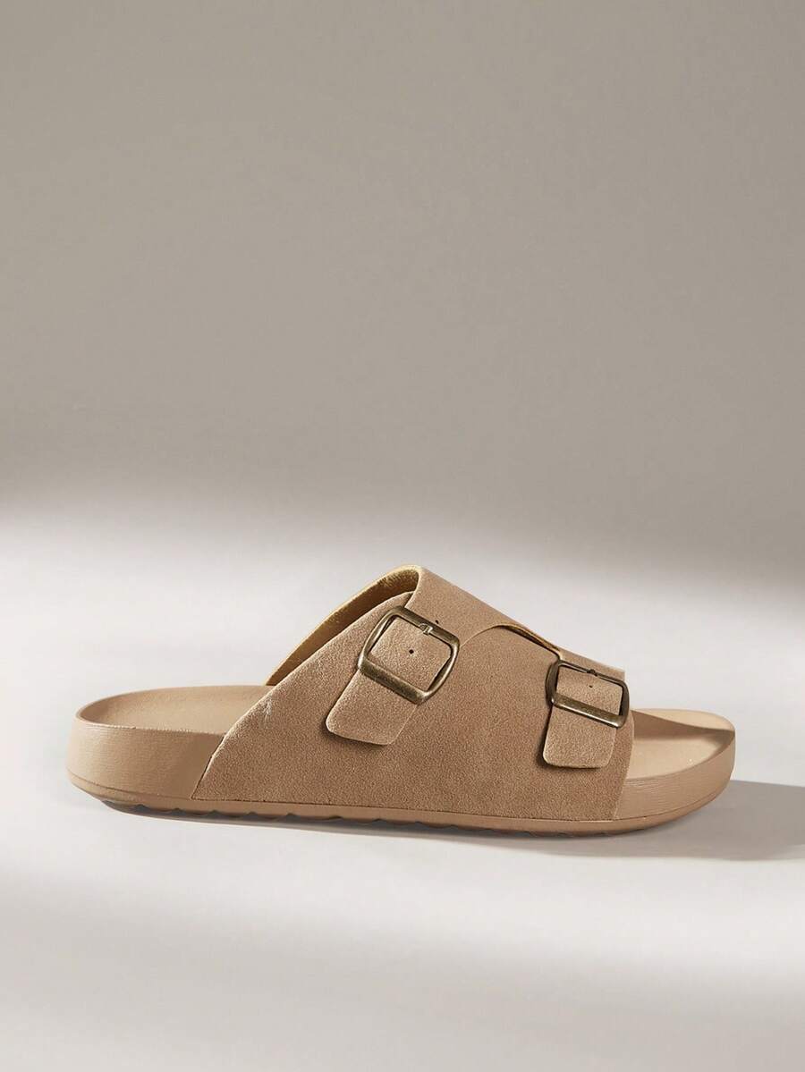 Solecia 2025 Summer New Vintage Round Toe Hollow Breathable Flat Comfortable Sandals For Women - Brown - View 1