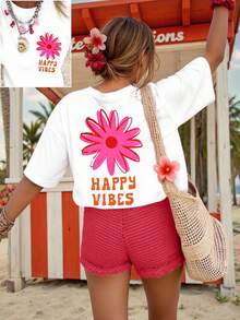 DrmWander Kỳ nghỉ, Mùa xuân, Trang phục nghỉ dưỡng dành cho nữ, Áo thun mùa xuân cho nữ - trắng - Xem 4