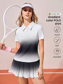 CourtClass Polo deportivo casual con efecto degradado para mujer