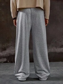 ROMWE MEN Prep Men's Casual Contrast Color Patchwork Letter Print Sweatpants - Multicolor - View 3