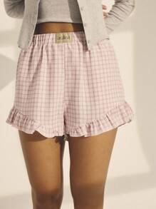 Aralina Pantalones cortos con cintura alta y volantes, estilo vintage Y2K, perfectos para el otoño, el verano, las vacaciones en la playa y el aeropuerto