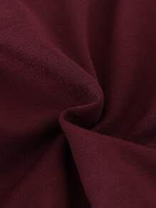 SHEIN 男婴休闲巴黎字母印花罗纹长袖卫衣，春/秋/冬，婴儿，6个月-3岁 - 酒紅色 - 查看 3