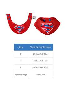 SUPERMAN X PETSIN Logo Printed Blue & Red Adjustable Snap Bib For Dogs, Suitable For Cats And Dogs