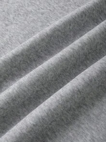 女式纯色落肩长袖拉链抽绳连帽运动衫，秋季休闲 - 彩色 - 查看 4