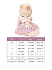 PETSIN 1pc Cute Small Daisy Lace Purple Tulle Bow Dress, Sweet Dog Apparel For Pet Universal