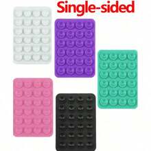 多功能方形硅胶吸盘防水手机支架，24 孔强力粘合硅胶吸盘适用于各种场景，用于固定手机并防止手机掉落，视频振动，手机自拍配件，硅胶手机握把，吸盘手机支架，用于自拍和视频的免提粘合手机握把，手机指握支架