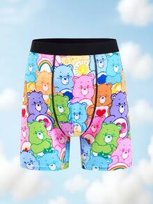 SHEIN X Care Bears 1pc Men's Comfortable Cute Cartoon Bear Print Trunks, Basic Comfortable Casual ,Soft Boys Boxers, Funny Underwear Men - Black - View 7