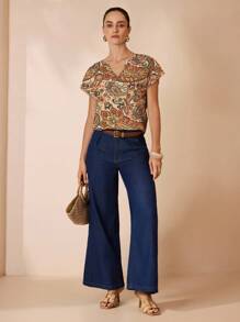 Shutterstock Glamance Women's Sleeveless Printed Casual Vacation Shirt, Suitable For Summer And Autumn - Multicolor - View 3