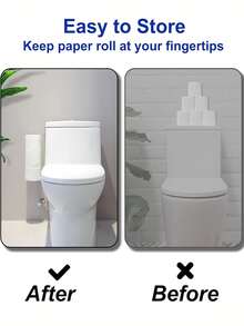 1 件免钻卫生纸架，浴室熨斗卫生纸卷架粘在门上，厨房纸巾架 - 銀色 - 查看 7