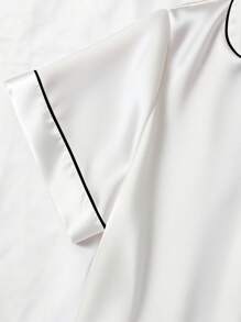 SHEIN 3pcs Plus Size Solid Color Faux Silk Pajama Set Women Pajama Set White Pj Set Sleepwear Set Satin Pajama Set White Pajama Set