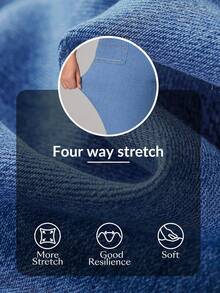 Flexra Damen Capri-Hose in Große Größen aus blauem Denim mit Gummizug, Lässig - Helle Waschung - Übersicht 6