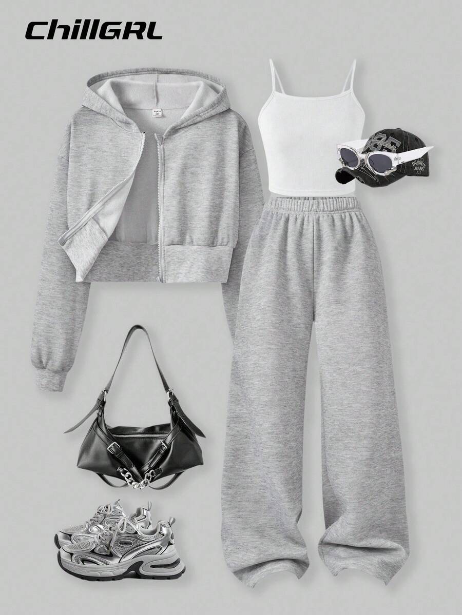 SHEIN Conjunto de moda casual de 3 piezas para adolescentes, incluye ...