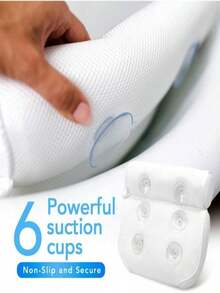 SHEIN Lyxig spa-badkudde med sugkoppar - 3D-ventilerande nät, halkfri, maskintvättbar, med krokar för enkel förvaring Badrumsdekoration Höstdekoration Badrumstillbehör Tillbaka till skolan - Vitt - Visa 8