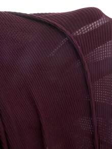 Feyla Plus Size Elegant Solid Color Off-Shoulder Dress, Autumn - Burgundy - View 7
