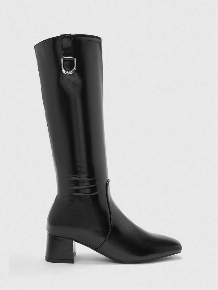 CUCCOO BIZCHIC Women's Fashion Versatile Chunky Heel Mid-Calf Boots