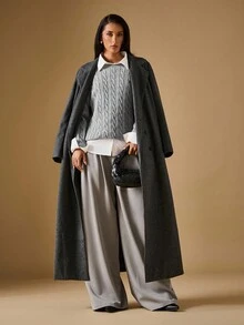 Briarwyn 女士纯色简约日常长袖针织衫，秋季女装，冬季女装毛衣，复古风格 - 灰色 - 查看 2