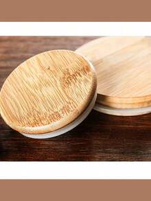 1pc 16.91oz Airtight Glass Storage Jar With Bamboo Lid Multi-Purpose Round Container For Tea, Snacks Etc. - Easy Clean Kitchen Organizer