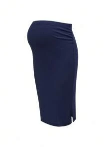 Modmama Adjustable Waist Fitted Maternity Skirt, Casual Everyday Wear