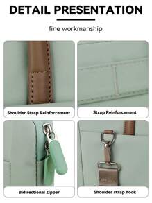 1pc Shoulder Portable Laptop Bag Conference Waterproof Portable Briefcase Back To School - Multicolor - View 8