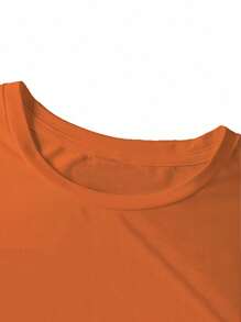 EMERY ROSE Pumpkin Spice Autumn Printed Casual Plus Size T-Shirt Halloween - Brown - View 3