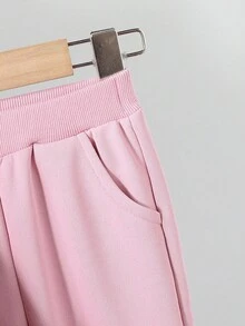 3pcs/Set 6Months-3Years Baby Fall And Winter For Girl Casual Style Suit,Padded Vest &Printing Top&Long Pants - Pink - View 6