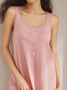 Ocili Váy ngủ thoải mái 100% cotton dành cho nữ, váy ngủ - Hồng - Xem 6