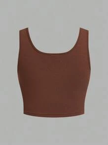 Tseoso 3pcs/Set Casual Slim-Fit Women's Camisole Tops, Black, White & Brown, 95% Cotton, Suitable For Summer, Vintage, Cute Summer Tops, Softgirl, Summer Outings, Home, Back To School, Fall Women Clothes, Versatile 3 Pack Crop Tops Basic Crop Tops Tight Fitting Crop Tops Crop Tank Tops Brown Crop Top