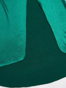 Robe portefeuille fendue de couleur unie élégante pour préadolescentes - Vert - Voir 4