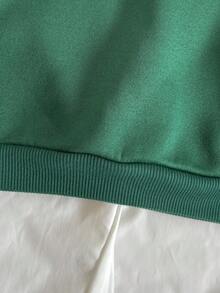 PrepCrw 秋冬款男孩学院风绿色圆领小熊图案卫衣 - 綠色 - 查看 4