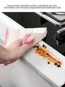 SHEIN 1 Roll Mold-Resistant PVC Self-Adhesive Sealing Tape, Waterproof Anti-Moisture Caulking Tape Seal Strip, Durable Acrylic Adhesive Backing, Suitable For Bathroom Tub, Toilet, Kitchen Sink, Wall Sealing - White - View 8