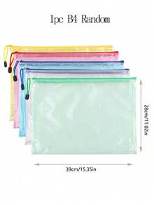 5pcs Office Transparent Storage Hand-Held Zipper Bag Student Information Bag Zipper Pocket For Sorting And Storage - Perfect For Cross-Stitch, Puzzle Games, Travel, School, Board Games And Office Supplies - Letter Size A4,Back To School - Multicolor - View 7