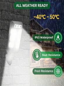 11000LM 大功率户外太阳能灯强力太阳能壁灯 200² 照明 IP65 防水太阳能 LED 灯带传感器 - 黑色 - 查看 10