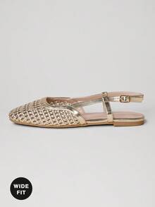 SHUZIA Women's Wide-Fit Round Toe Comfort Brained Soft PU Slip On Flats