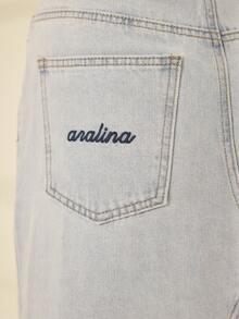 Aralina تنورة ماكسي جينز بخصر متوسط مع ربطة حزام، تصميم خط A مريح وخفيف، مناسبة للخريف والشتاء والربيع والعطلات والمكتب للنساء