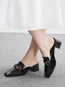 CUCCOO BIZCHIC Giày bệt hở gót cổ điển dành cho nữ, màu đen - màu đen - Xem 5