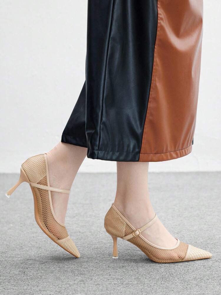 CUCCOO BIZCHIC Women's New Simple Casual Buckle Commuter High Heel Pumps
