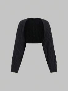 Sweetra Women Short Solid Color Cardigan, Casual Everyday Wear Y2K - Multicolor - View 6