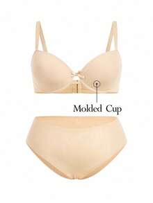Ocili Conjunto de sujetador acolchado sin costuras y braga talla grande, de material brillante